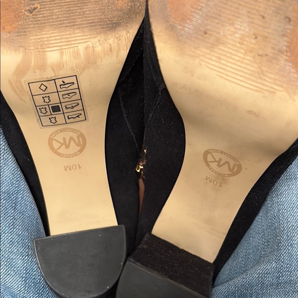 Michael Kors Black and Gold Ankle Boots Sleek Design - Picture 9 of 14